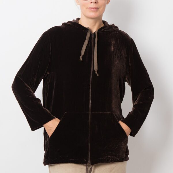 Weekend Max Mara Hooded Velvet Cardigan - Image 2