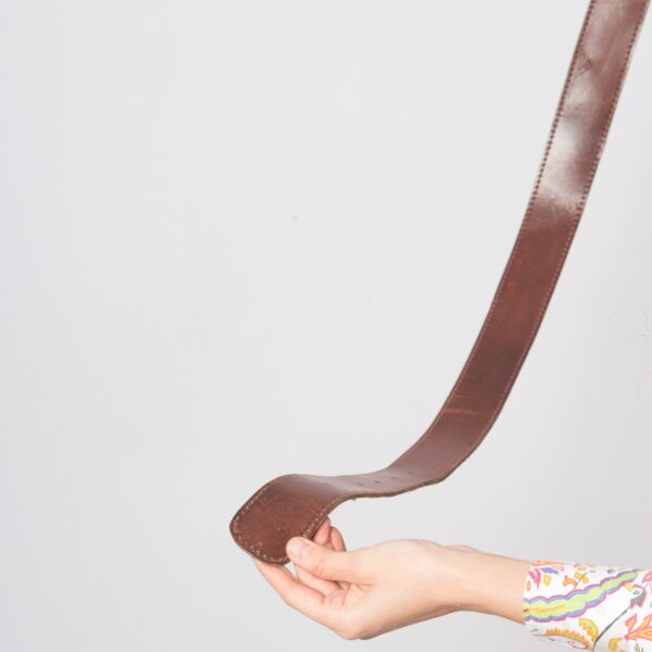 Vintage Leather Brown Waist Belt - Image 5