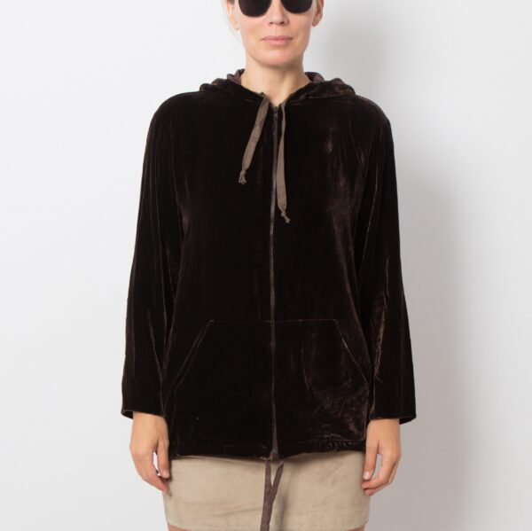 Weekend Max Mara Hooded Velvet Cardigan - Image 3