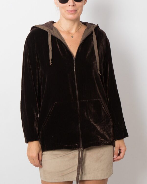 Weekend Max Mara Hooded Velvet Cardigan - Image 8