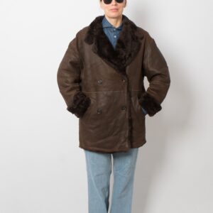 90s RENE LEZARD Double Breasted Sheepskin Jacket