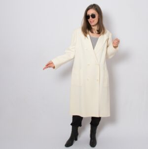 Vintage Hensel Mortensen Ivory Wool Coat