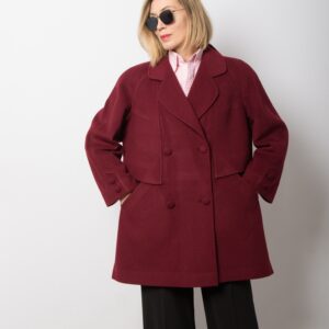 90s Oversized Burgundy Cashmere Coat