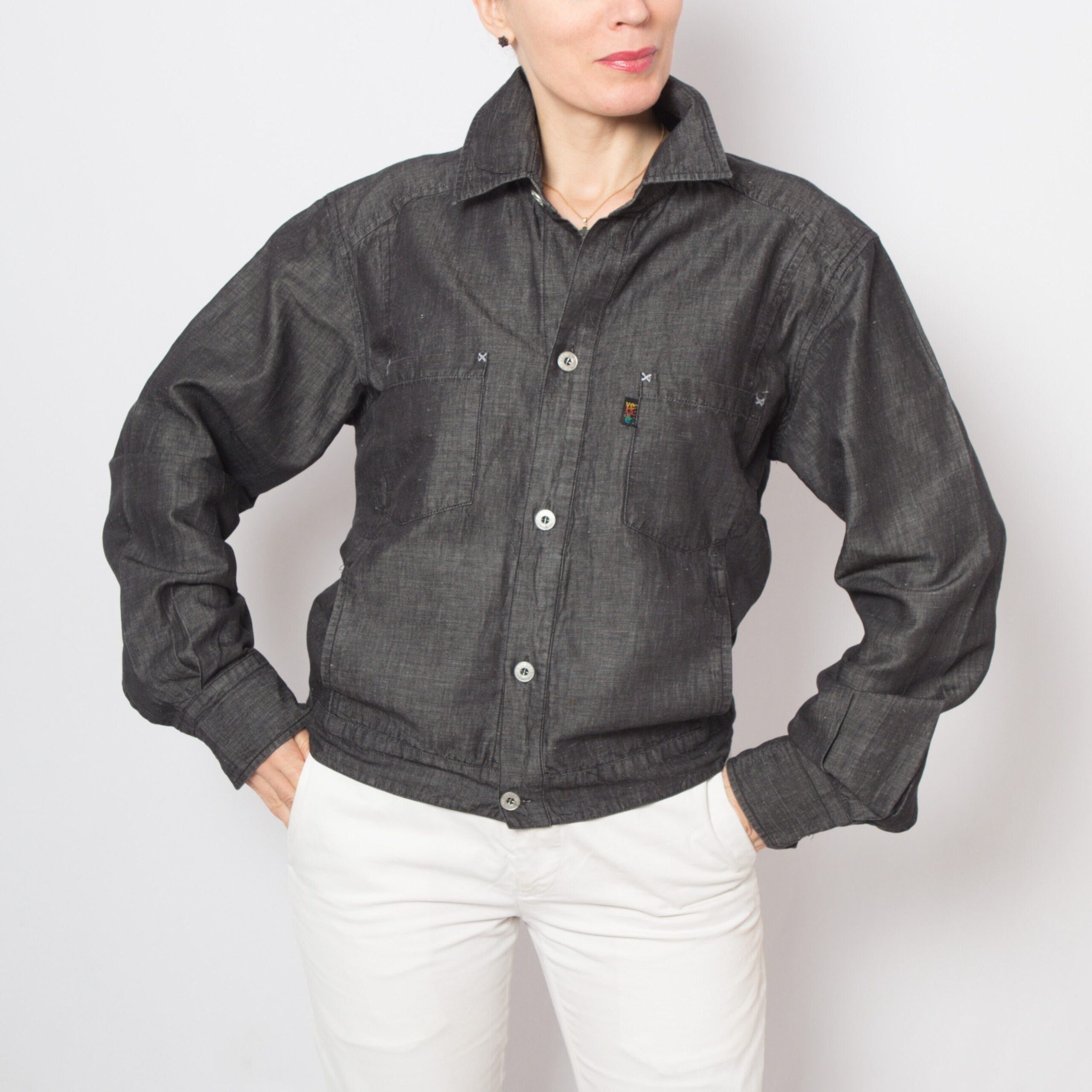 RARE Versace Classic Black Denim Shirt Jacket RARE Versace Classic Black Denim Shirt Jacket
