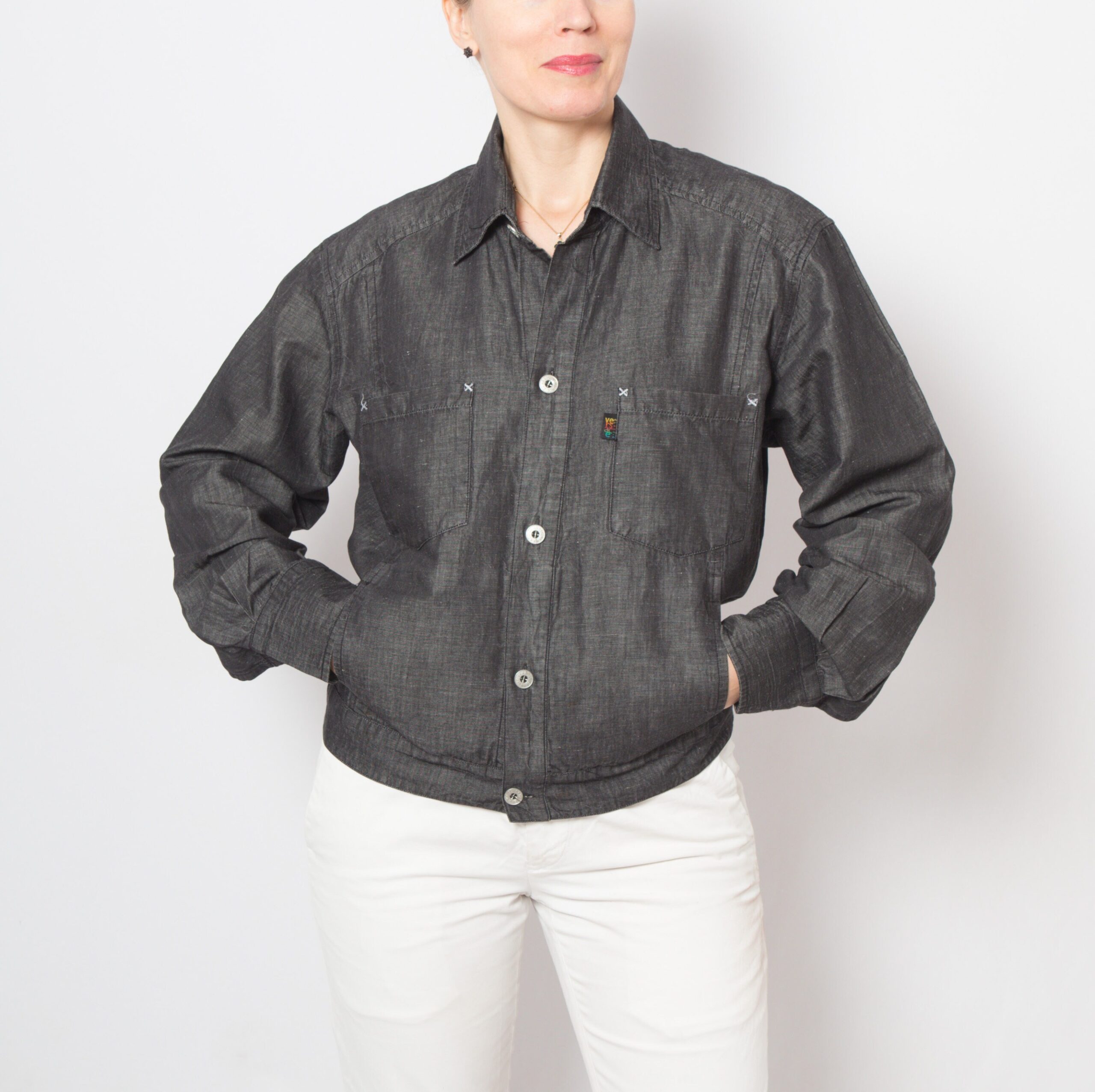 RARE Versace Classic Black Denim Shirt Jacket RARE Versace Classic Black Denim Shirt Jacket - Image 2