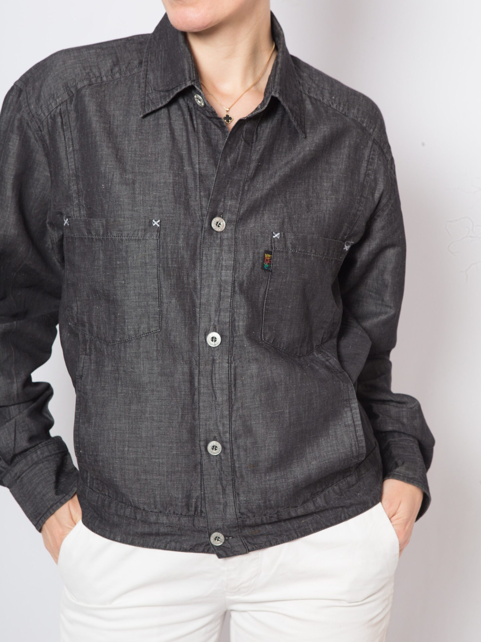 RARE Versace Classic Black Denim Shirt Jacket RARE Versace Classic Black Denim Shirt Jacket - Image 4