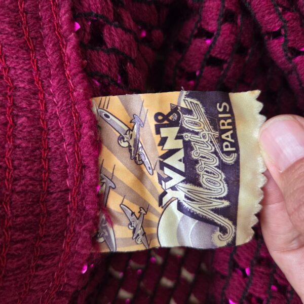 Vintage Magenta Sequin Cardigan - Image 8