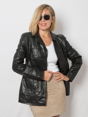 Vintage Chris Hadler Minimalist Leather Blazer