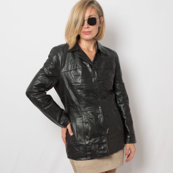 Vintage Chris Hadler Minimalist Leather Blazer - Image 6
