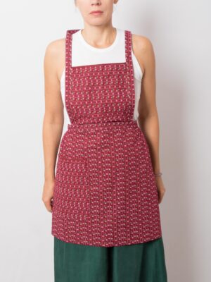 Retro Floral Heart Print Full Apron