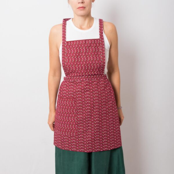 Retro Floral Heart Print Full Apron