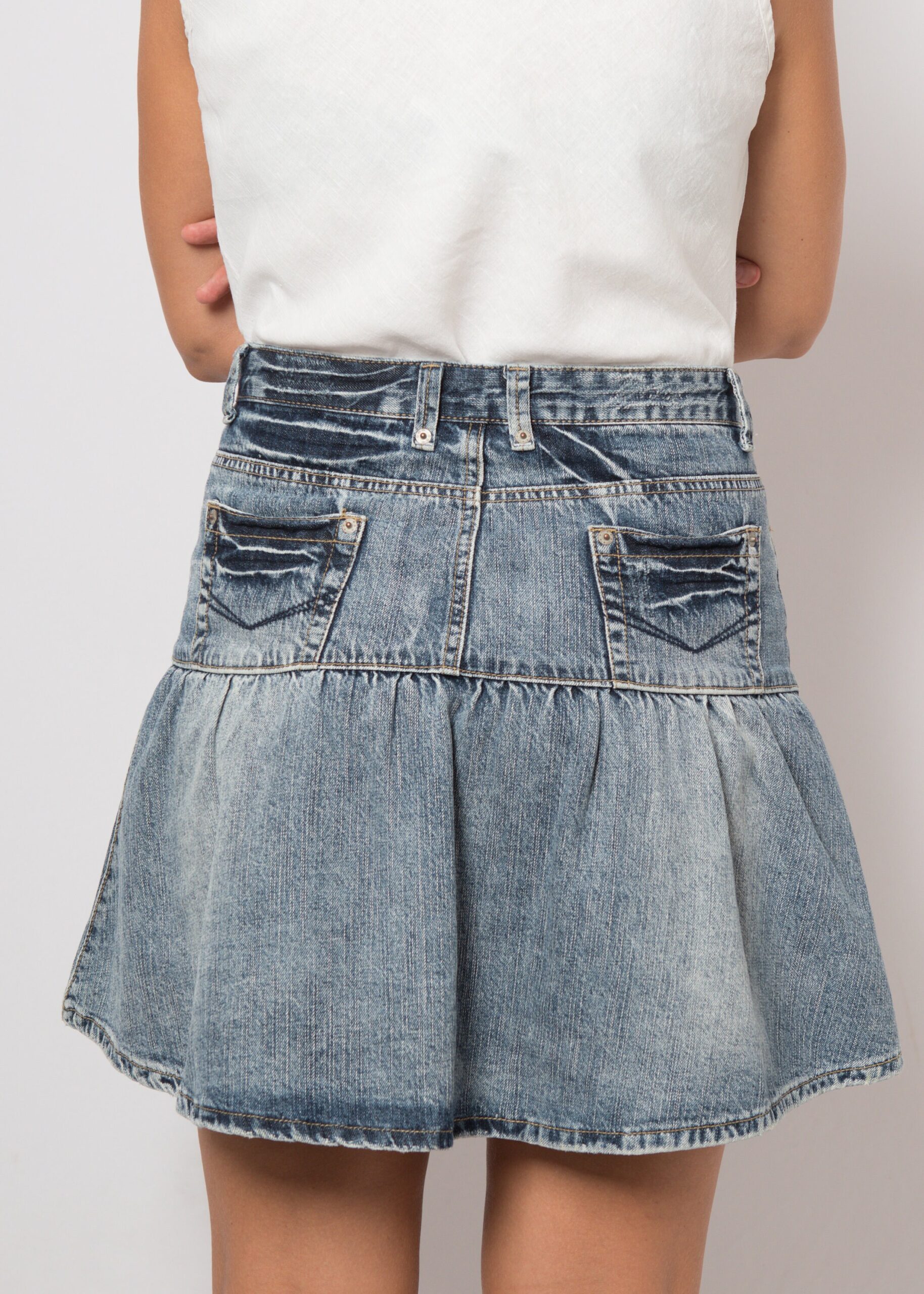 Vintage Pleated Denim Mini Skirt Vintage Pleated Denim Mini Skirt - Image 2