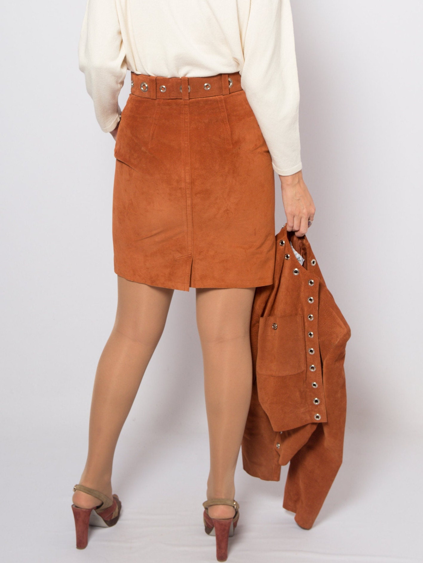 Vintage Suede Mini Skirt Suit Vintage Suede Mini Skirt Suit - Image 7