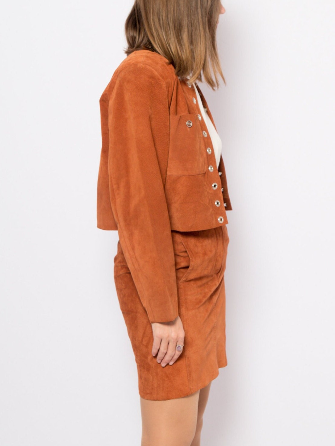 Vintage Suede Mini Skirt Suit Vintage Suede Mini Skirt Suit - Image 9