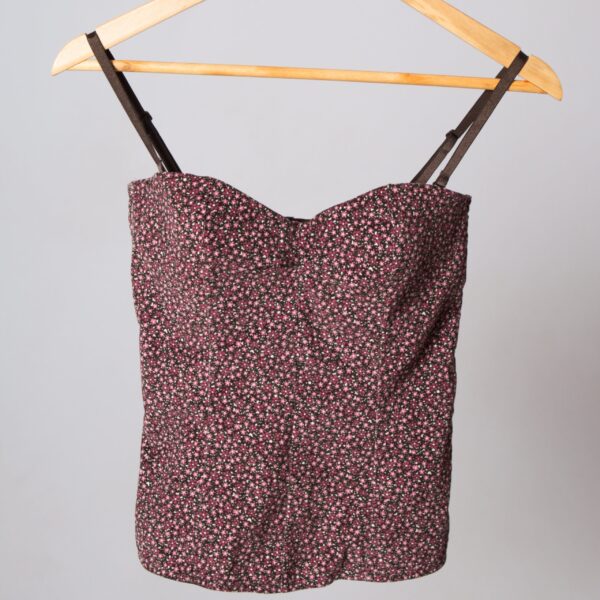 Velvet Floral Corset Top Y2K