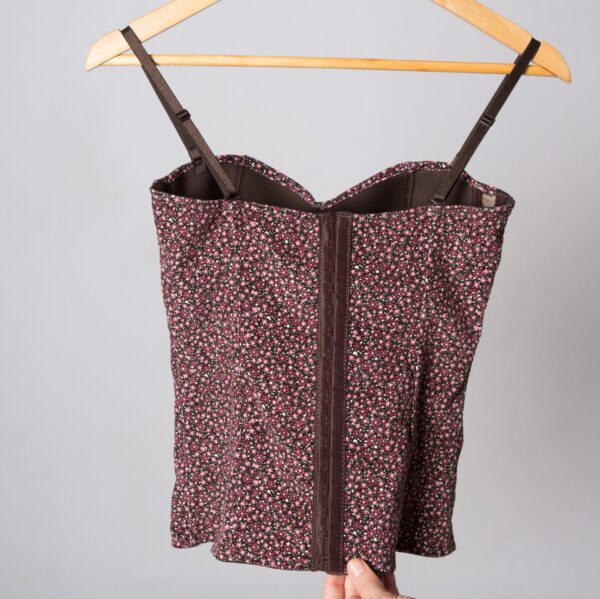 Velvet Floral Corset Top Y2K - Image 3