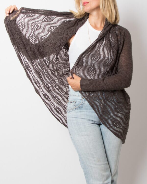Vintage Cocoon Pointelle Cardigan - Image 3