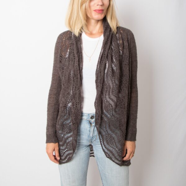 Vintage Cocoon Pointelle Cardigan - Image 4