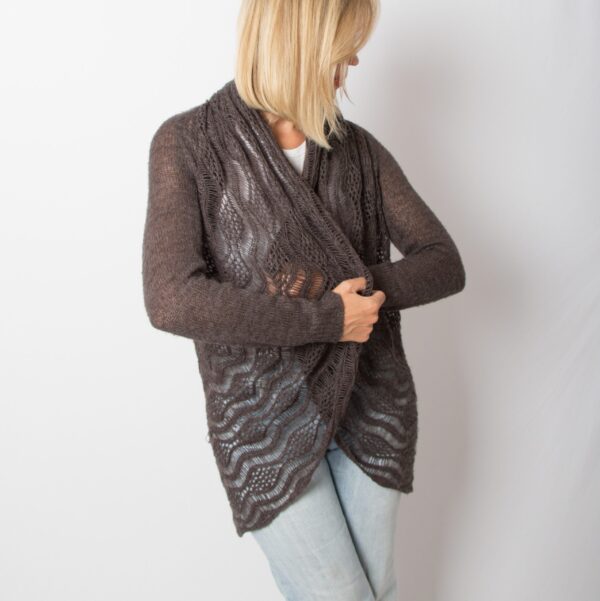 Vintage Cocoon Pointelle Cardigan - Image 8