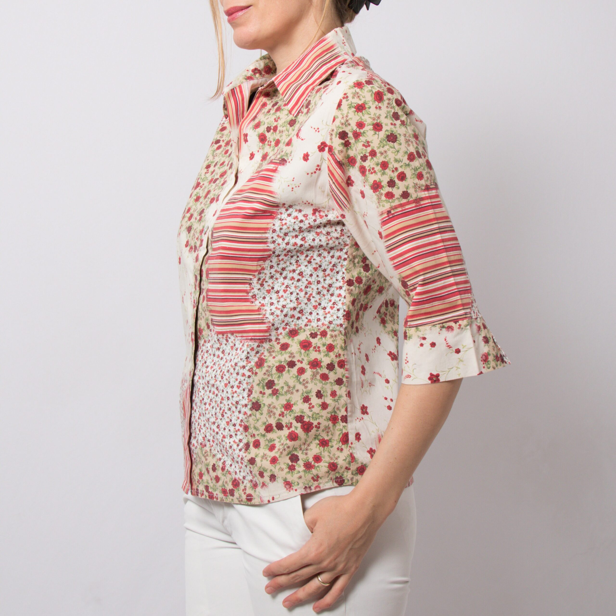 90s Patchwork Cottagecore Blouse 90s Patchwork Cottagecore Blouse - Image 2