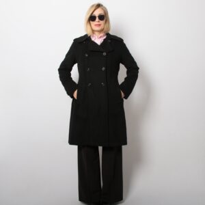 Vintage Black 100% Cashmere Coat