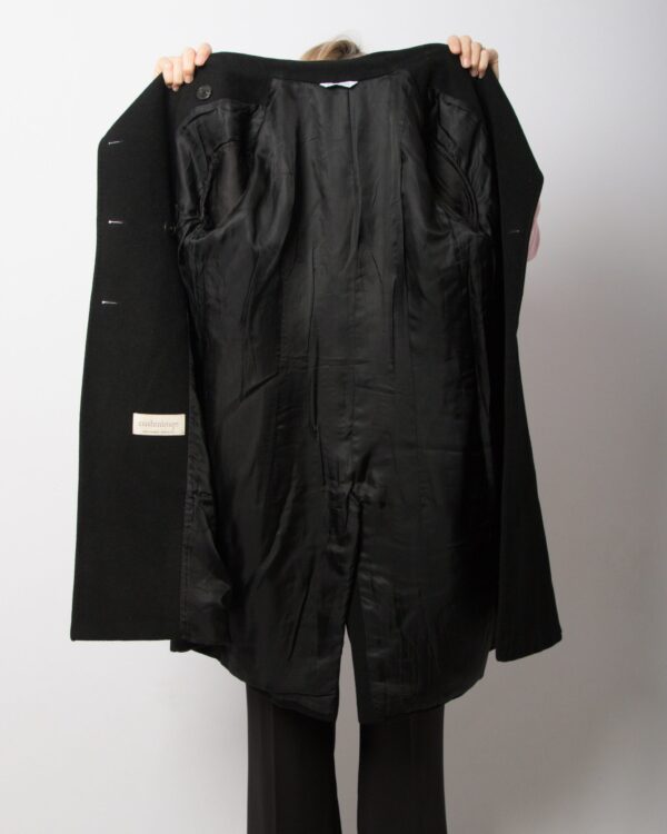 Vintage Black 100% Cashmere Coat - Image 6
