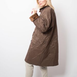 Vintage Floral Fur Lining Coat