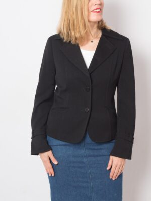 Vintage Black Wool Blazer