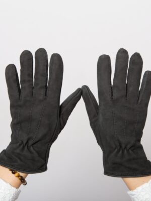 BLACK Suede Gloves Vintage