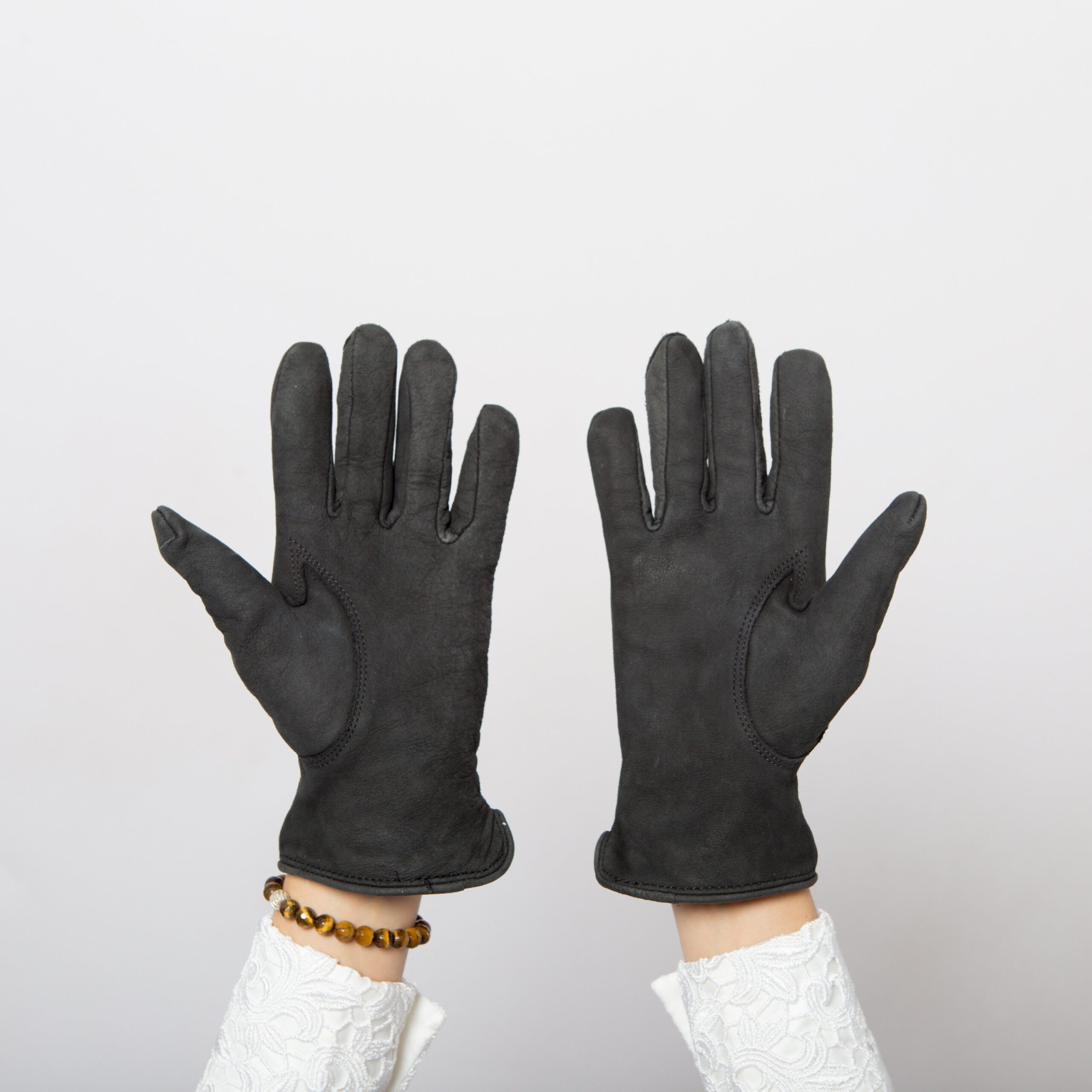 BLACK Suede Gloves Vintage BLACK Suede Gloves Vintage - Image 2