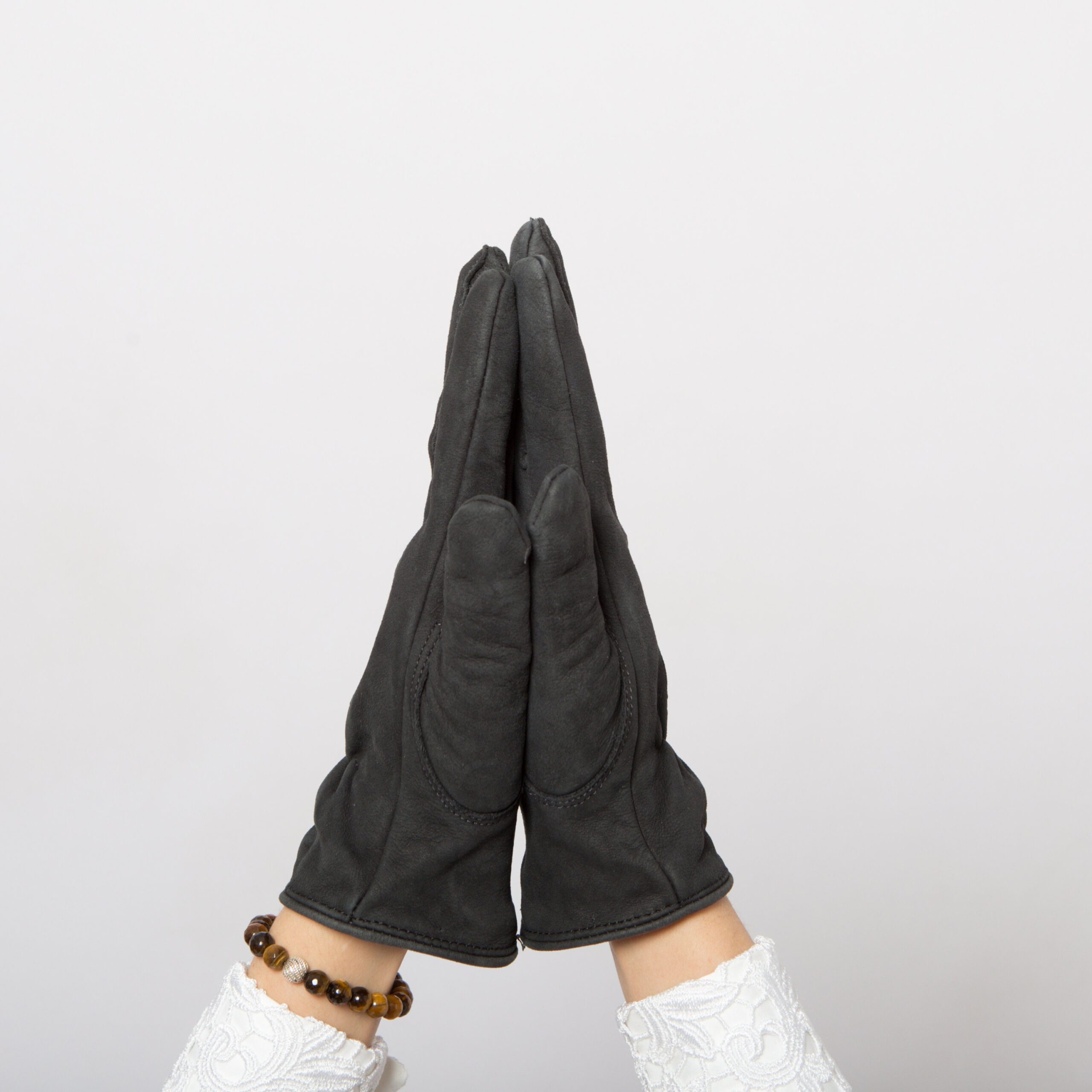 BLACK Suede Gloves Vintage BLACK Suede Gloves Vintage - Image 3