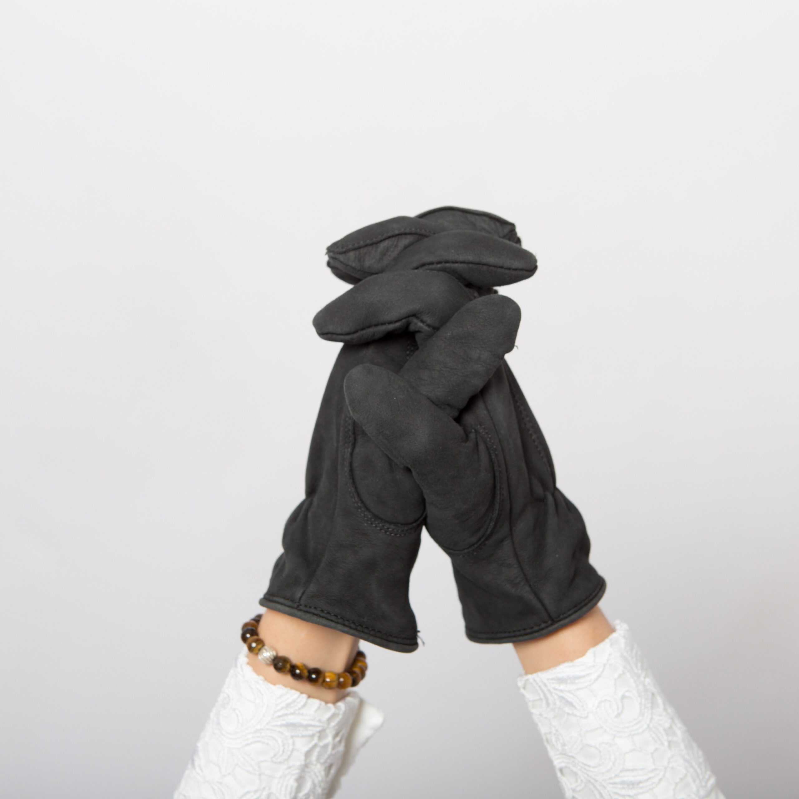 BLACK Suede Gloves Vintage BLACK Suede Gloves Vintage - Image 4