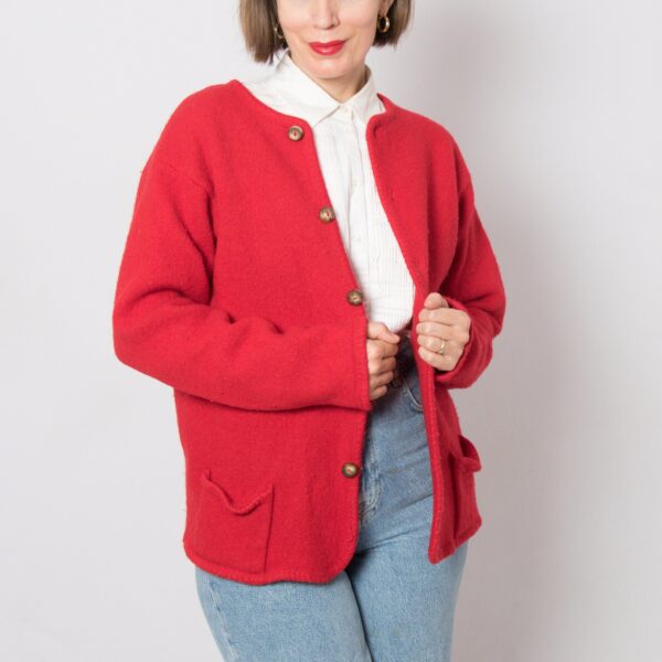 Vintage Benetton Boiled Wool Cardigan - Image 2