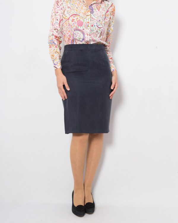 PERSONA Blue Pencil Skirt Silk - Image 2