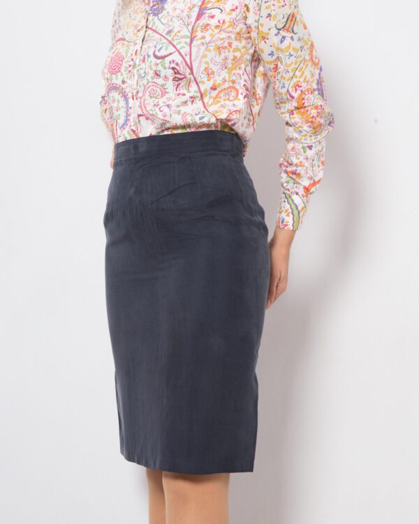 PERSONA Blue Pencil Skirt Silk - Image 3