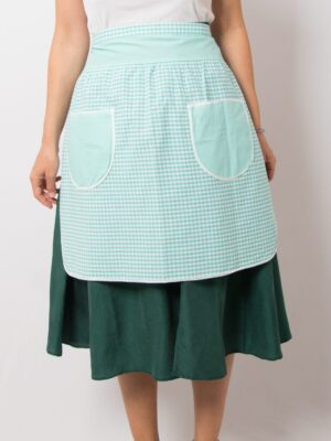 Retro Plaid Half Apron with Pockets