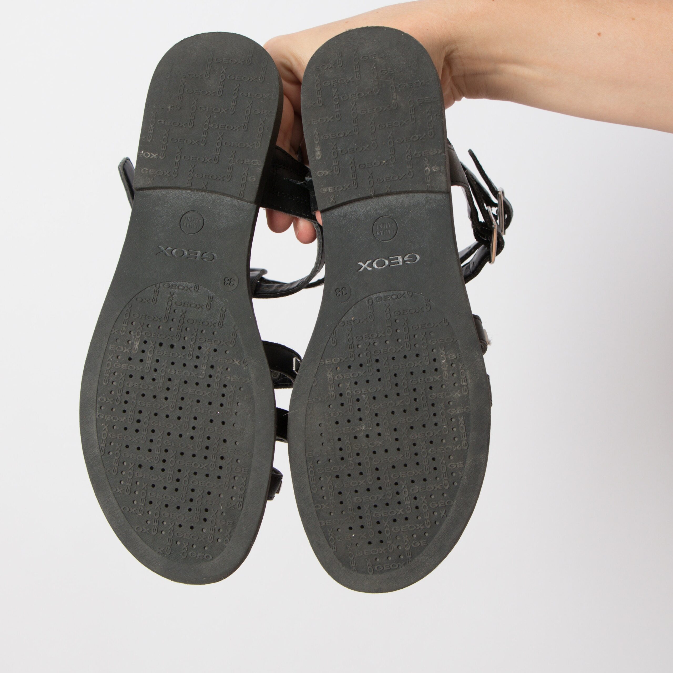 GEOX Black Leather Stud Sandals GEOX Black Leather Stud Sandals - Image 7
