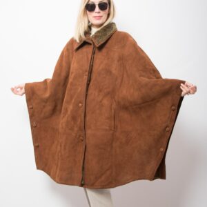 Vintage MARINA RINALDI Shearling Cape
