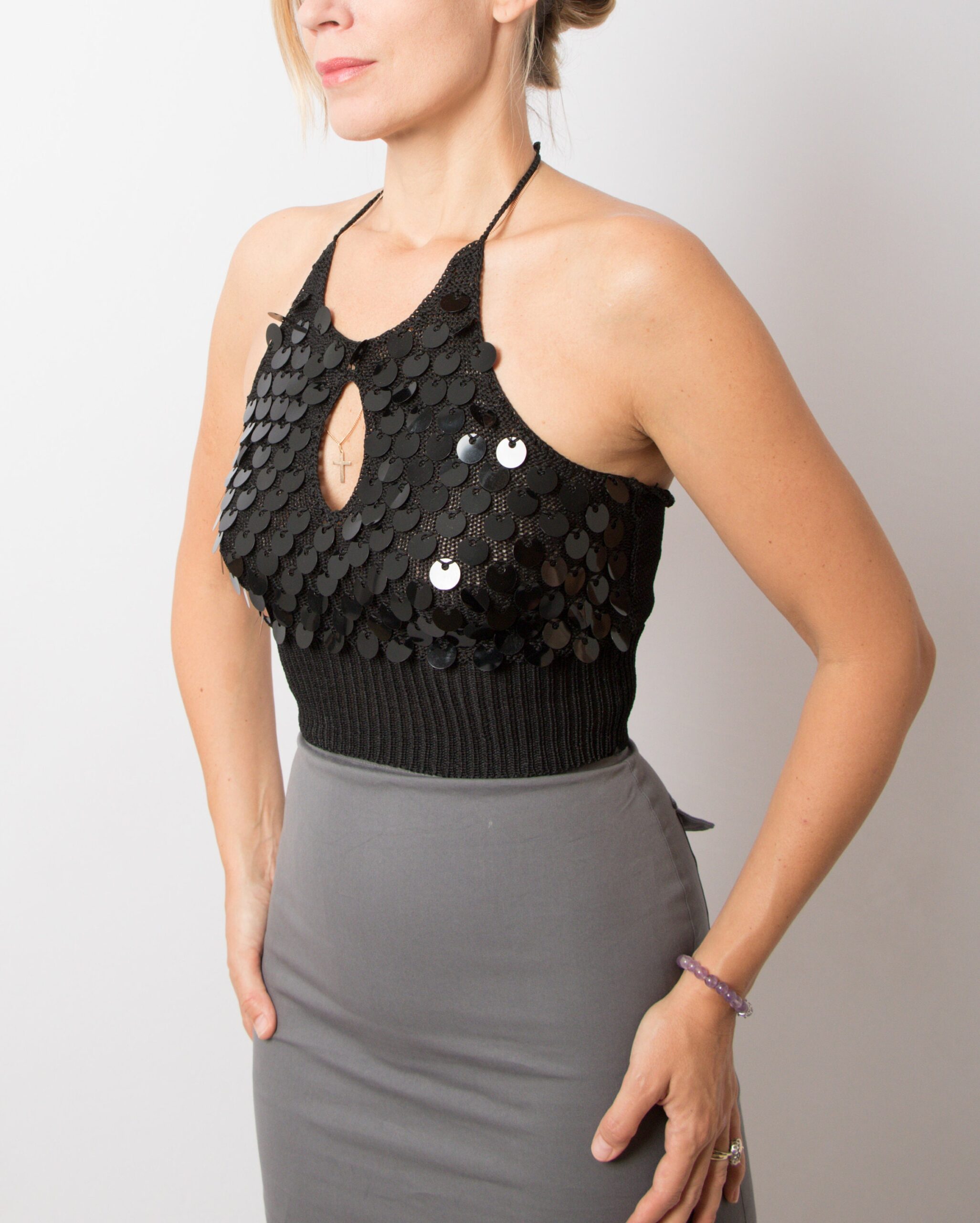 Sexy Sequin Halter Crop Top Sexy Sequin Halter Crop Top - Image 4