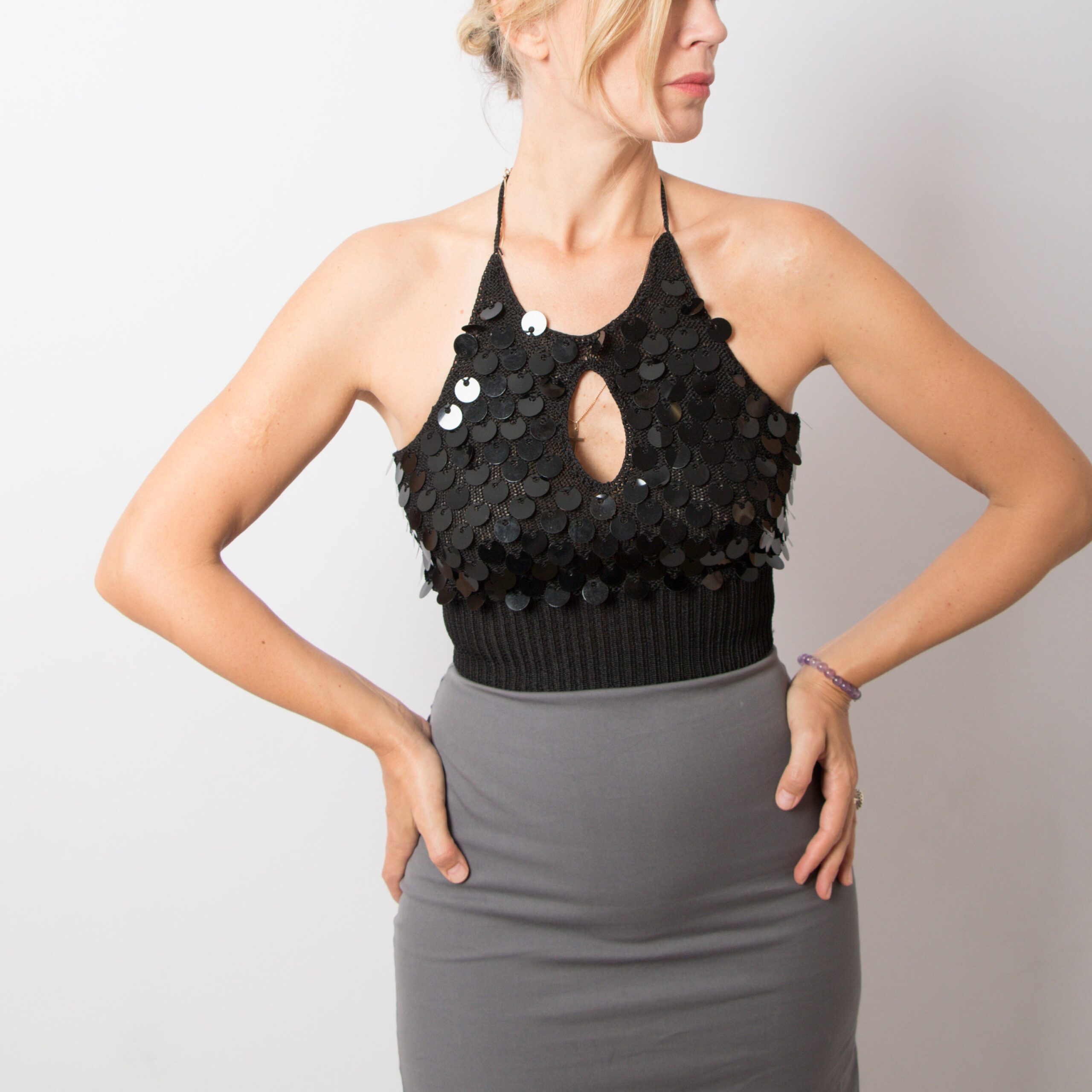 Sexy Sequin Halter Crop Top Sexy Sequin Halter Crop Top - Image 7
