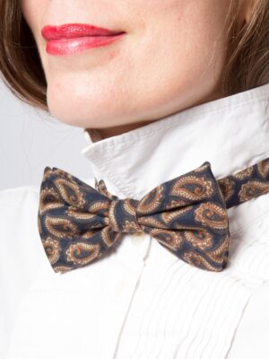Vintage Paisley Print Silk Bowtie