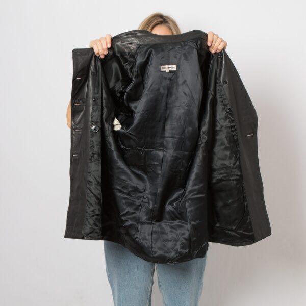 Vintage Black Leather Jacket - Image 6