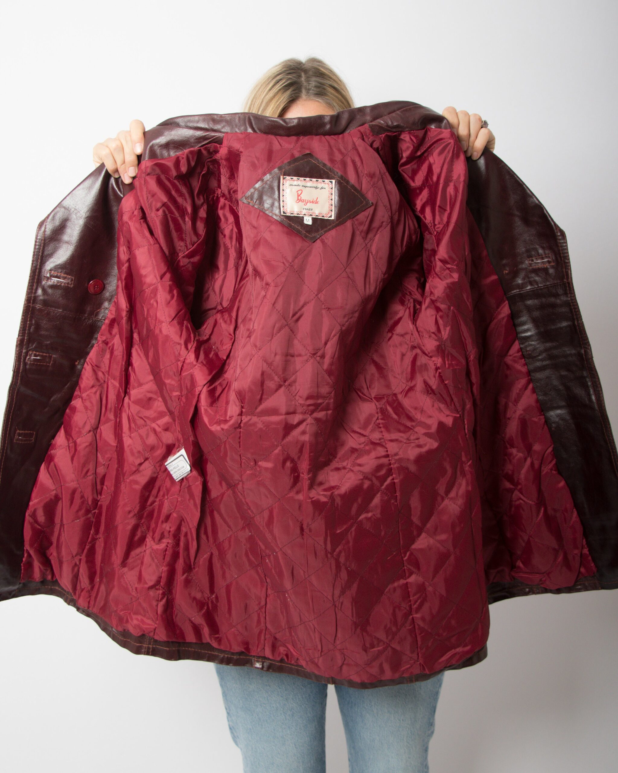 Vintage Burgundy Leather Jacket Vintage Burgundy Leather Jacket - Image 5