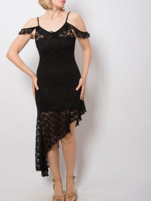 Vintage Black Sheer Lace Babydoll