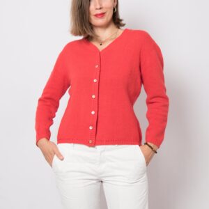 RETRO Red Wool Cardigan