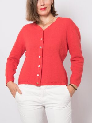 RETRO Red Wool Cardigan