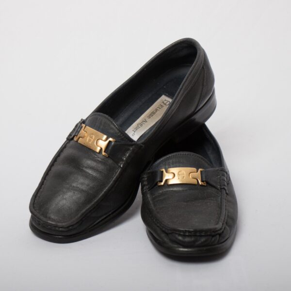 Vintage Etienne Aigner Soft Leather Black Loafers - Image 2