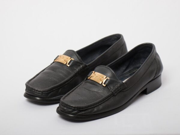 Vintage Etienne Aigner Soft Leather Black Loafers - Image 3