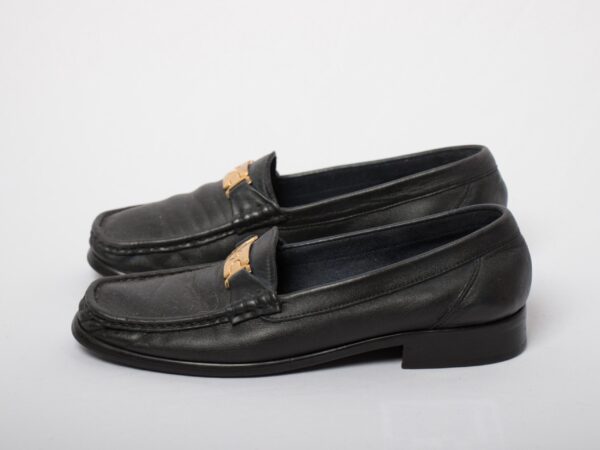 Vintage Etienne Aigner Soft Leather Black Loafers - Image 4