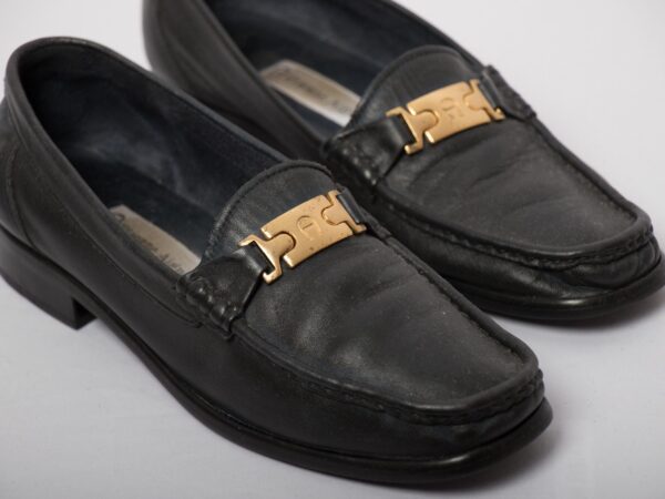 Vintage Etienne Aigner Soft Leather Black Loafers - Image 8